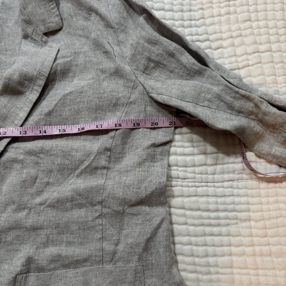 Eileen Fisher Blazer Light Gray Linen glitter Button Casual – Women’s M NWOT - Picture 7 of 12
